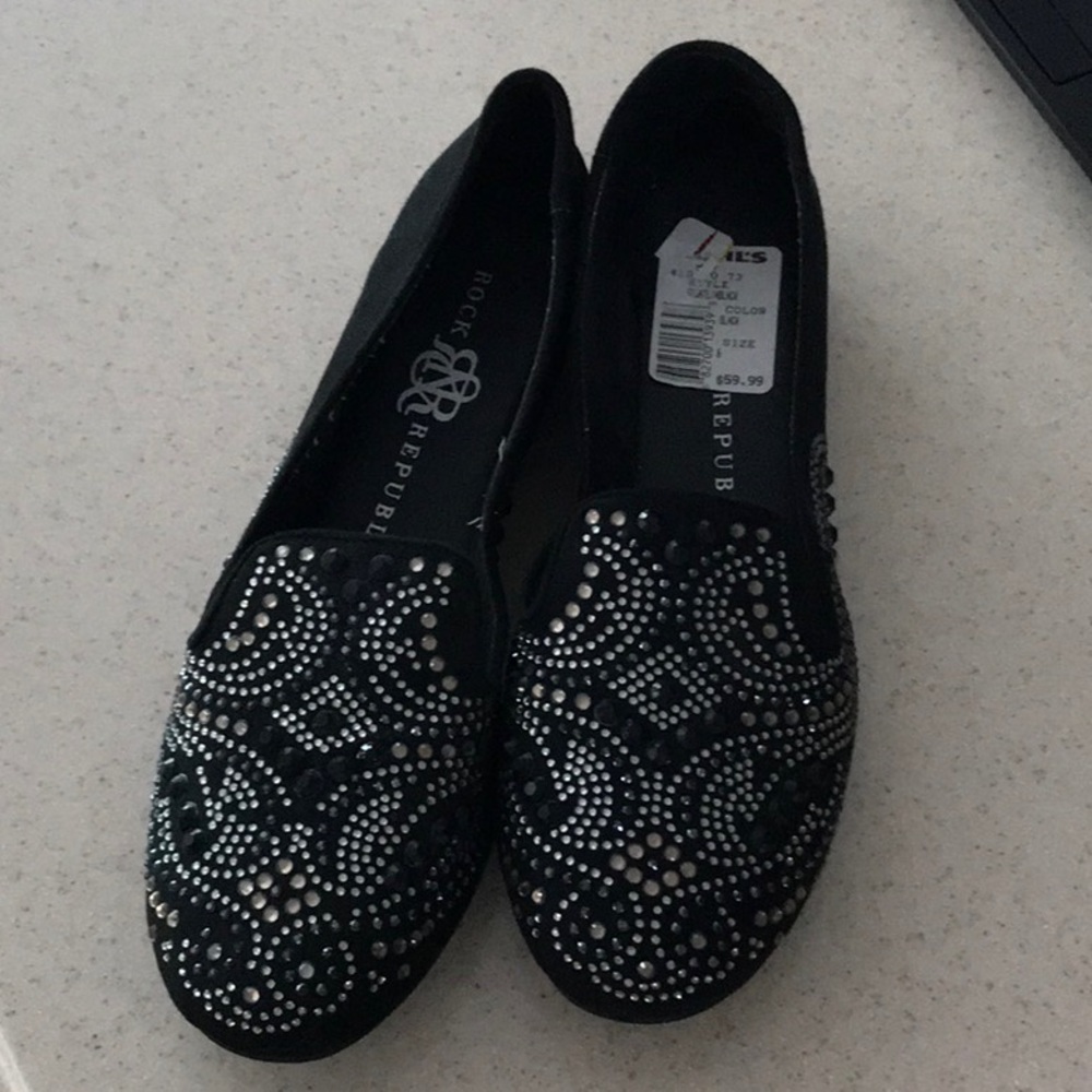 Rock & Republic mules with beading Size 6